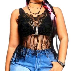 Sexy plus size fringe top sz 3x